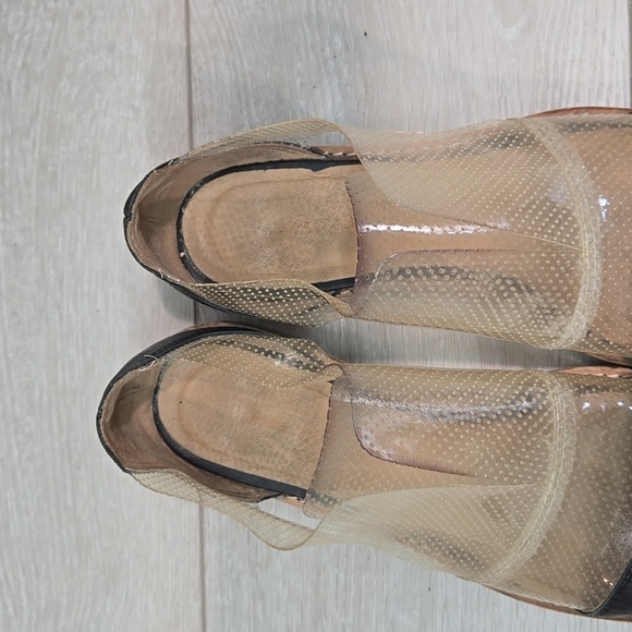 All Black Women Black &Transparen Loafer Slip On Shoes Sz 39/8.5 - Picture 5 of 14